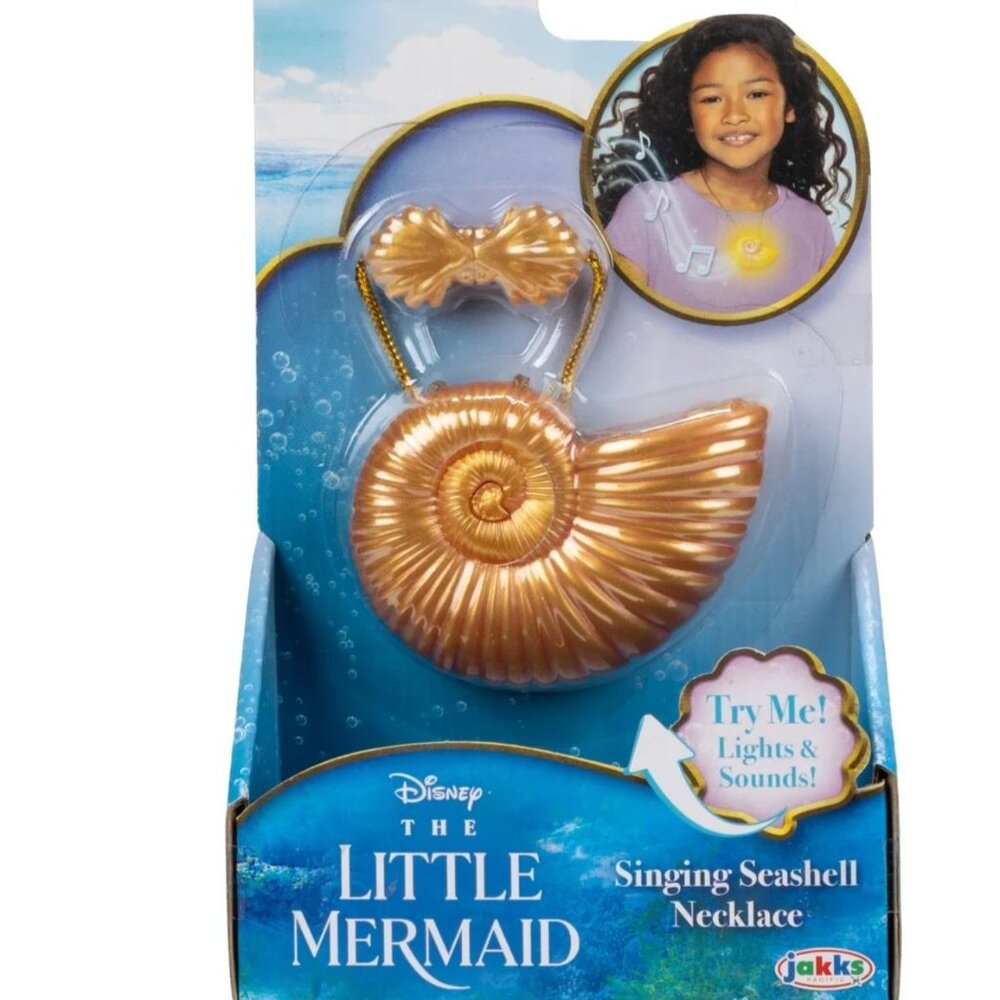 DISNEY The Little Mermaid Ariel SINGING Seashell LIGHT UP Necklace NEW